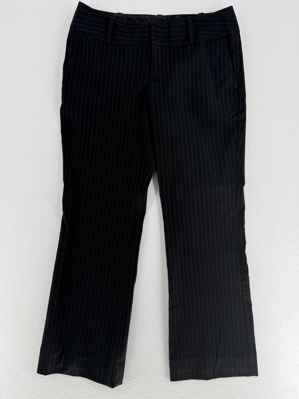 Mossimo Women's Size 2 Black Pinstripe Bootcut Dress Pants Y2K Low Rise